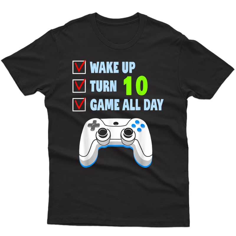10 Years Old Boy Gamer Birthday Party 10th Birthday Gift T-shirt