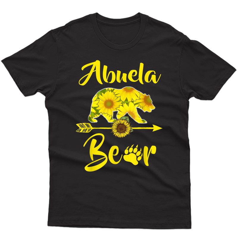 Abuela Bear Sunflower Gift Funny Mothers Day Mom And Aunt T-shirt