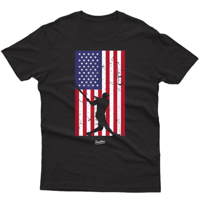 American Flag Baseball T-shirt