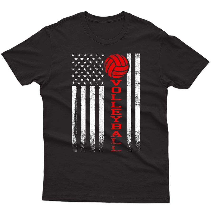 American Flag Volleyball Shirt For Girls, , & 