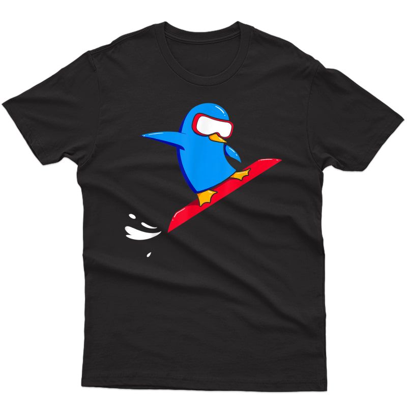 Antartica Penguin Animal Snowboarder Gift Penguin T-shirt