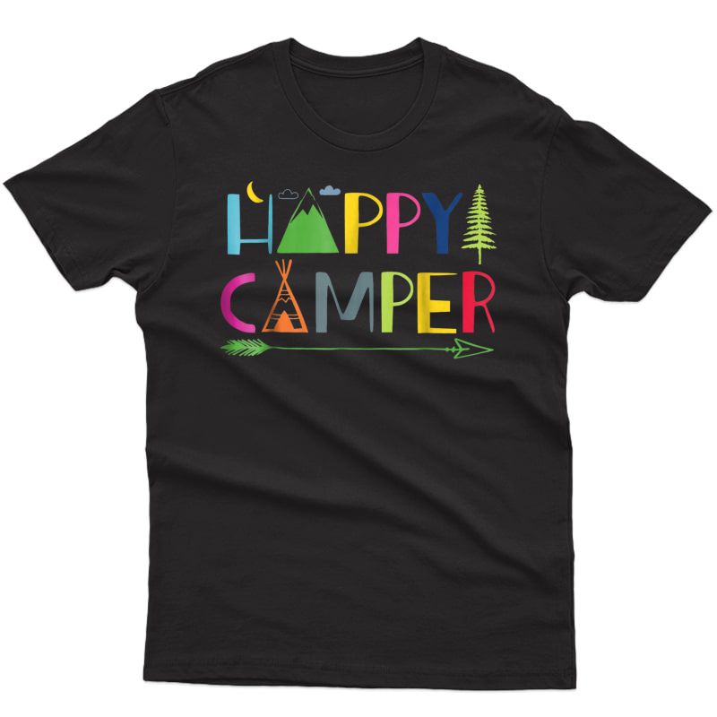 Arrow Happy Camper Camping T-shirt Gift For 