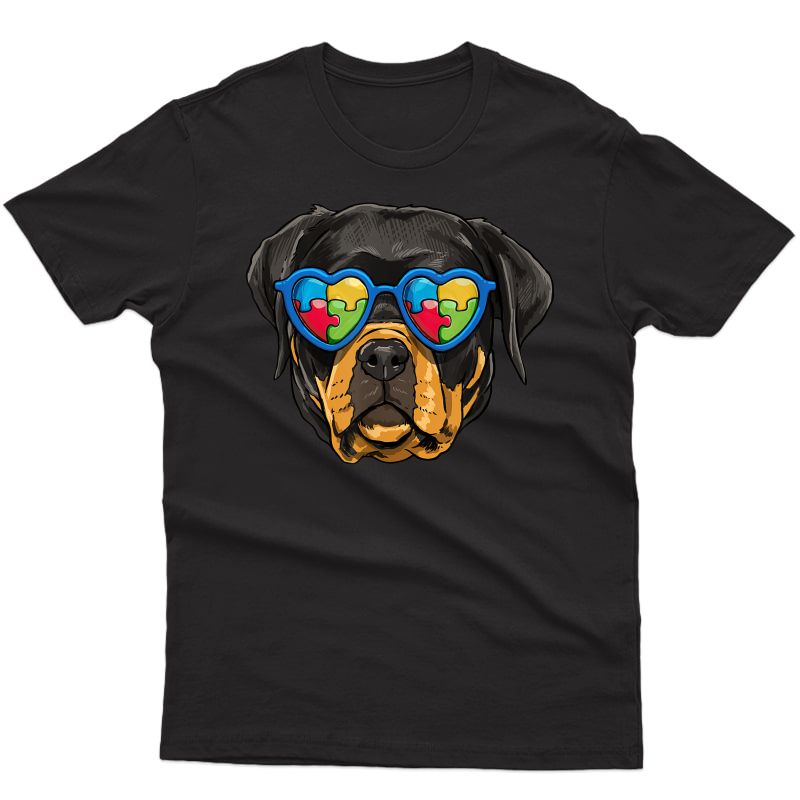Autism Awareness Rottweiler Dog Puzzle Gifts T-shirt