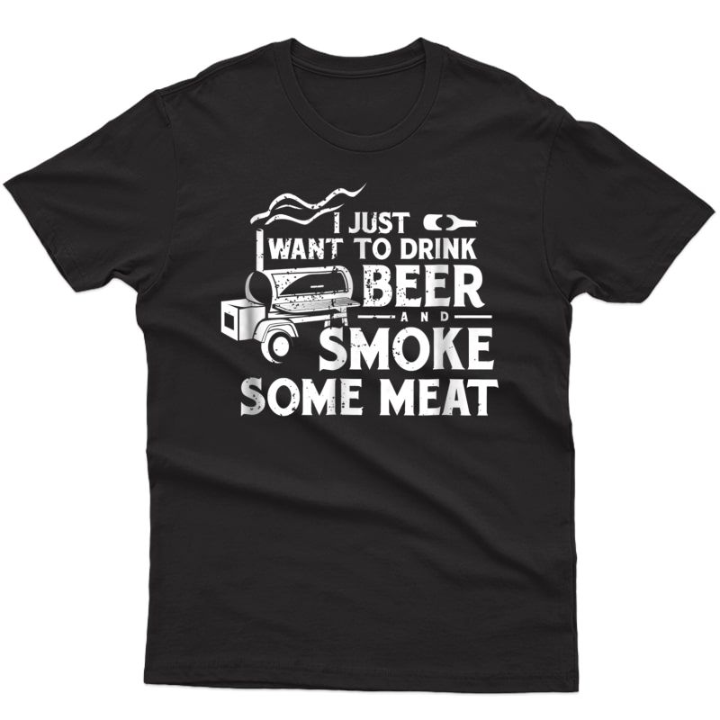 Bbq Smoking Pitmaster Shirt Gift Drink Beer Smoke Meat