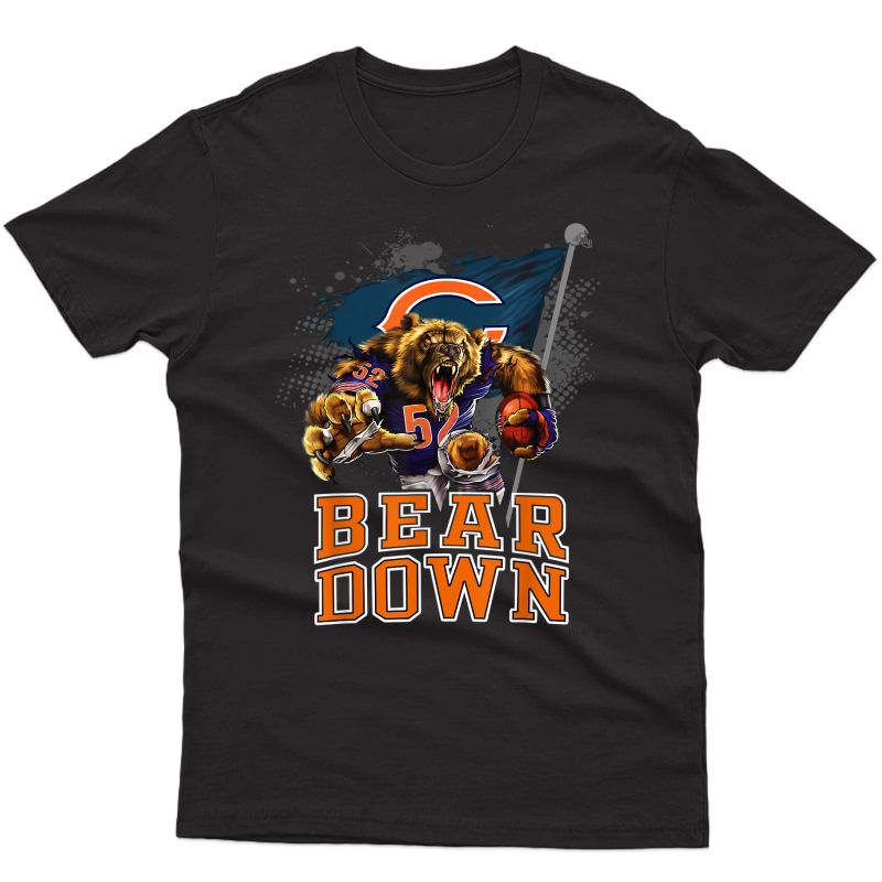 Bear Down #52 Chicago Sports Fan Football T-shirt