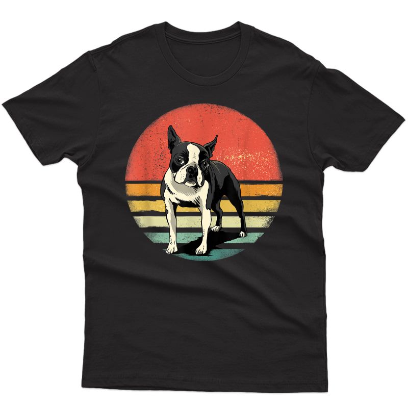 Boston Terrier Dog Lover Retro Vintage 70s Dog Pet T-shirt