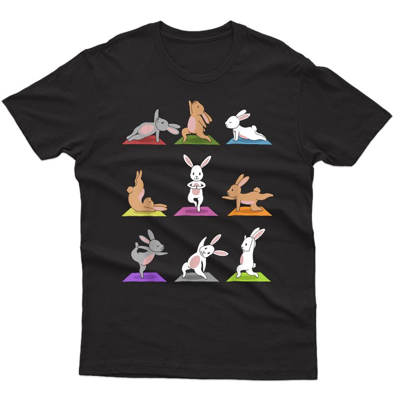 Bunny Yoga T-shirt Funny Rabbits In Yoga Poses Sports Tee