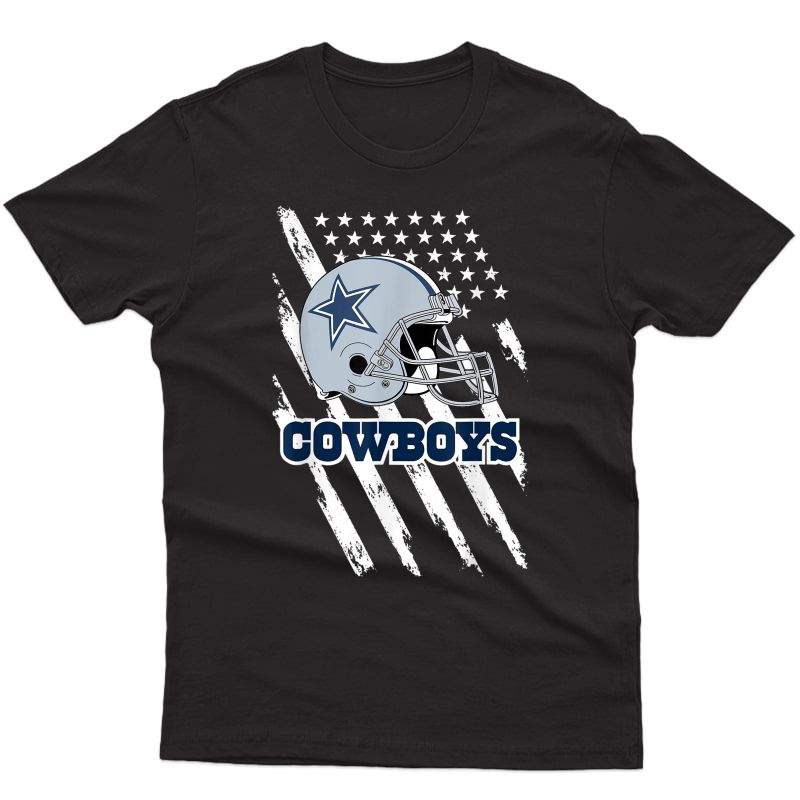 Cow Football Dallas Fans Usa Flag T-shirt