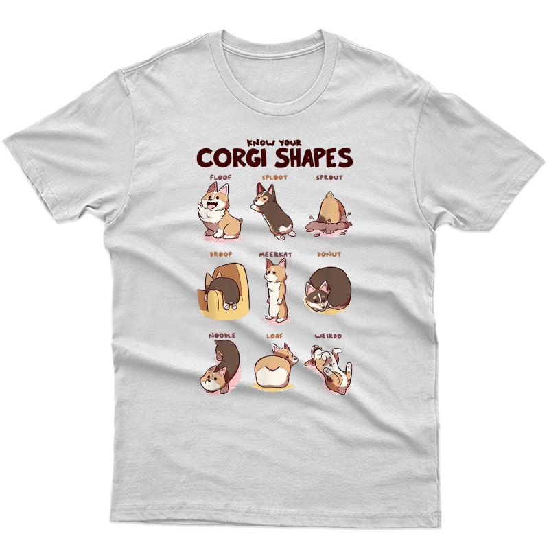 Cute Know Your Corgi Shapes Tshirt Funny Dog Lover Gifts