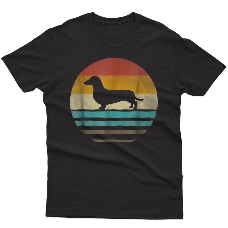 Doxie Dachshund Dog Shirt Retro Vintage 70s Silhouette Gift