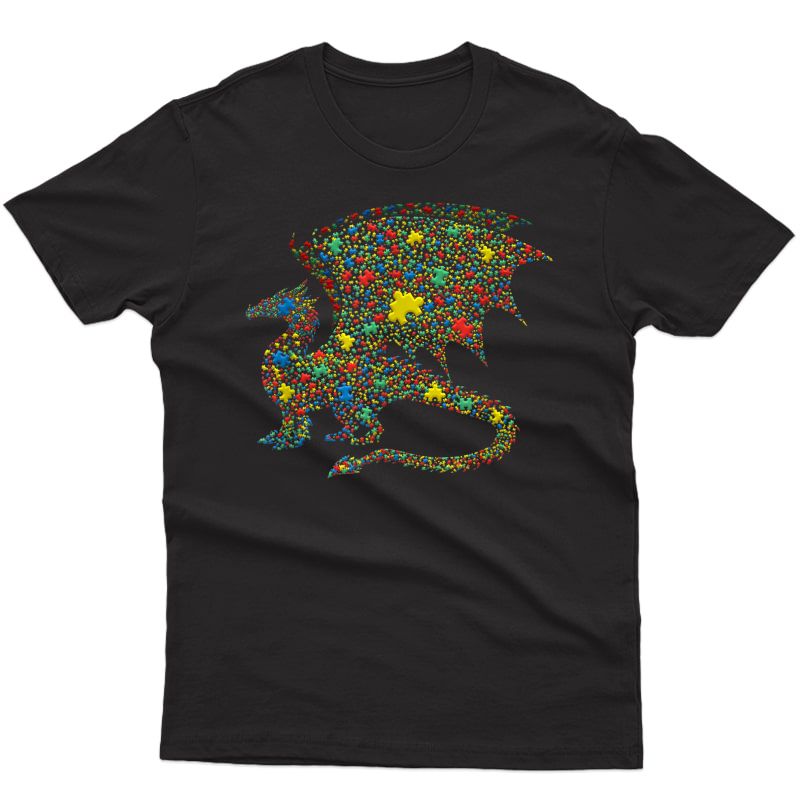 Dragon Autism Puzzle For - Autism Awareness T-shirt