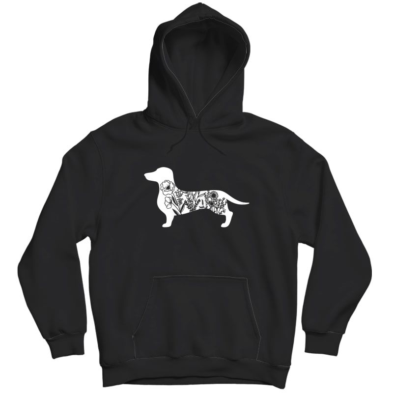Floral Daschund Dog Floral Dog For Daschund Mom T-shirt Unisex Pullover Hoodie