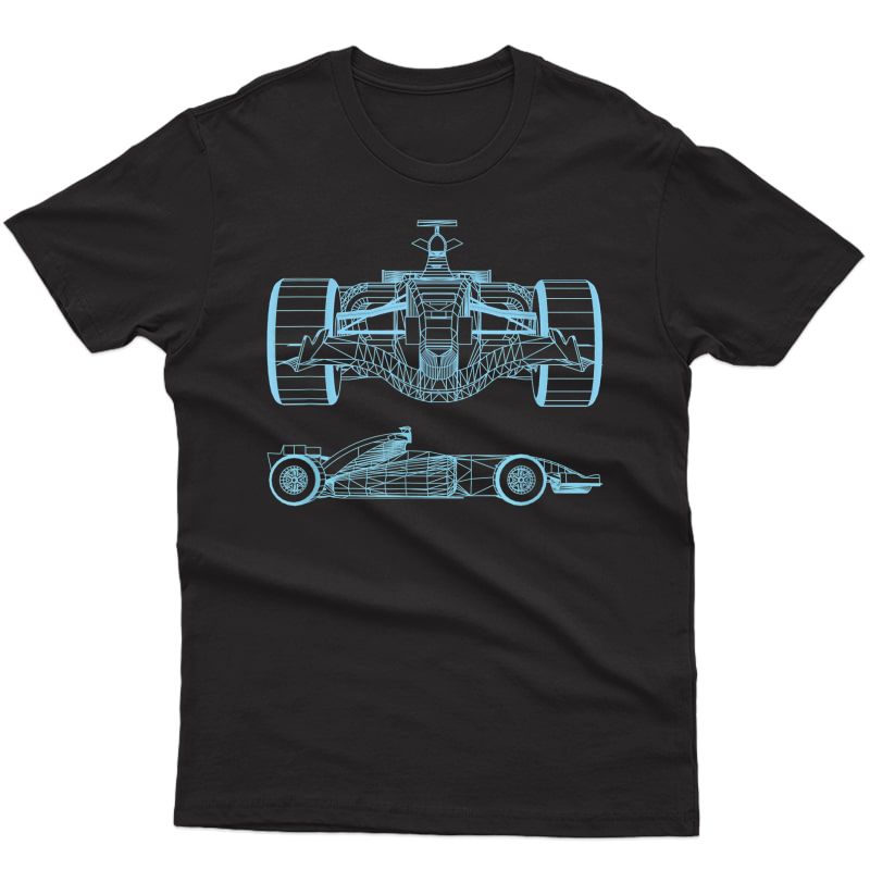 Formula Racing Car Silhouette Mechanical Engineering Draw T-shirt