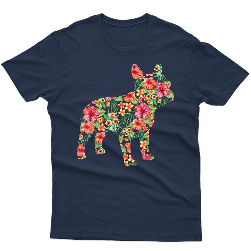 French Bulldog Flower T Shirt Floral Frenchie Dog Silhouette