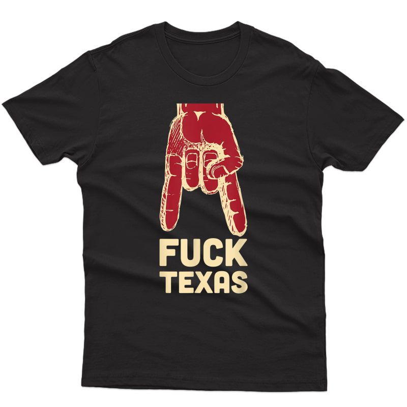 Fuck Texas Horns Down Funny Football Gift T-shirt