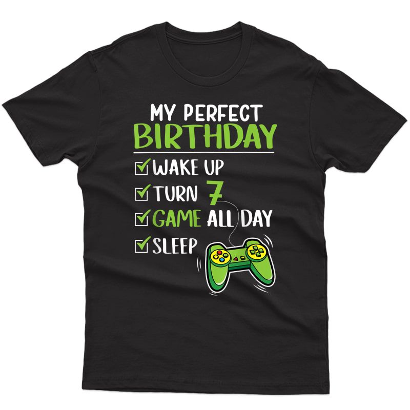 Gamer 7th Birthday Gaming 7 Years Old Perfect Gift T-shirt