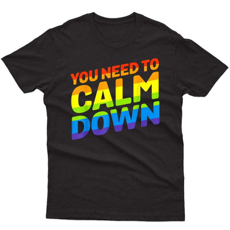 Gay Pride Rainbow Equality You Need To Calm Down T-shirt