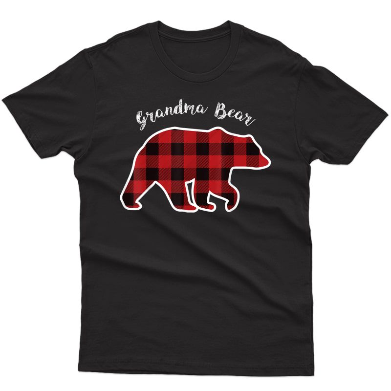 Grandma Bear | Red Plaid Christmas Pajama Family Gift T-shirt