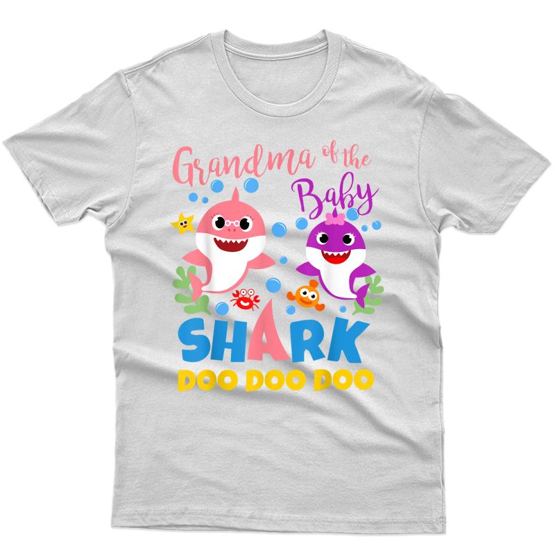 Grandma Of The Baby Shark Girl Purple Pink Family Gift Doo T-shirt