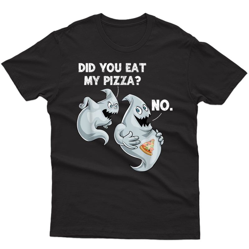 Halloween Ghost Pizza T Shirt Funny Food Gift S Boy