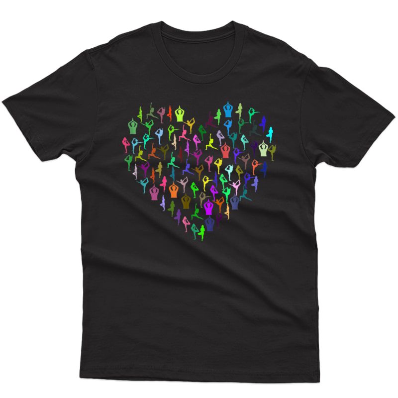 Heart Made Up Of Yoga Positions! A Great Yoga T-shirt