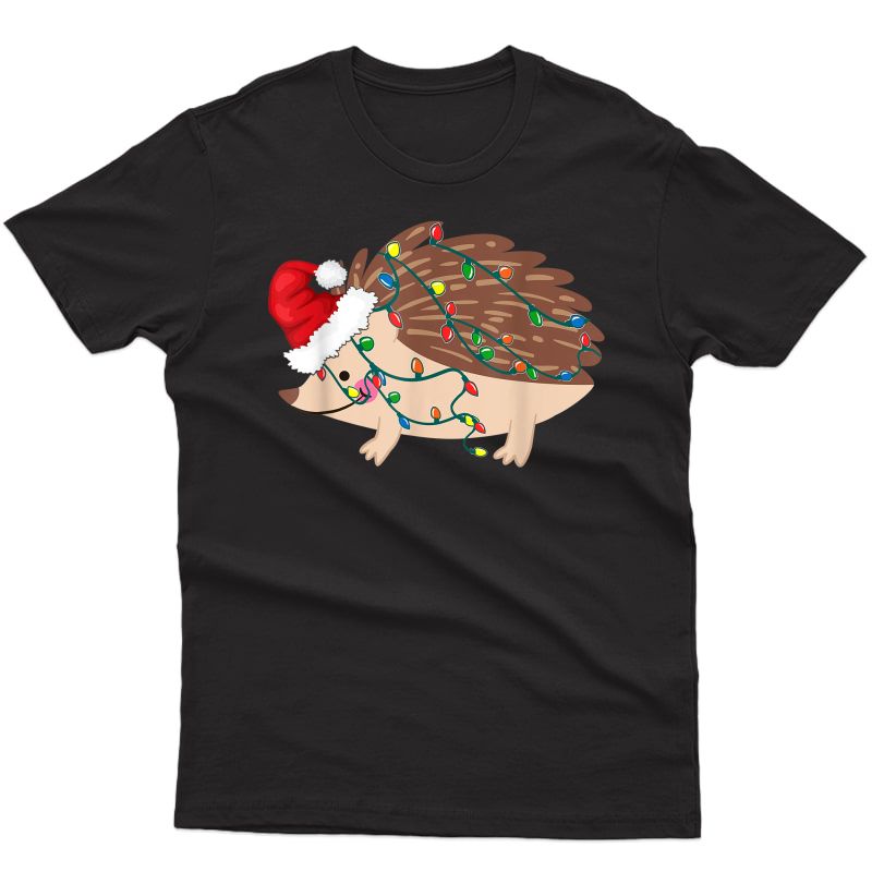 Hedgehog Christmas Light Shirt Funny Hedgehog Lover Tshirt
