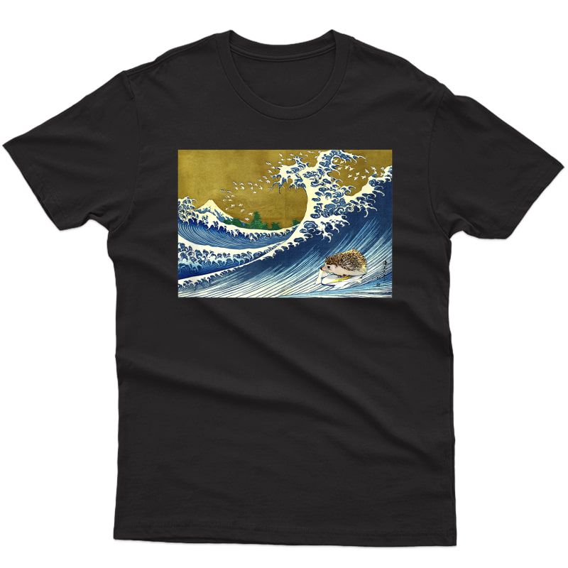Japanese Surfing Hedgehog Art T Shirts