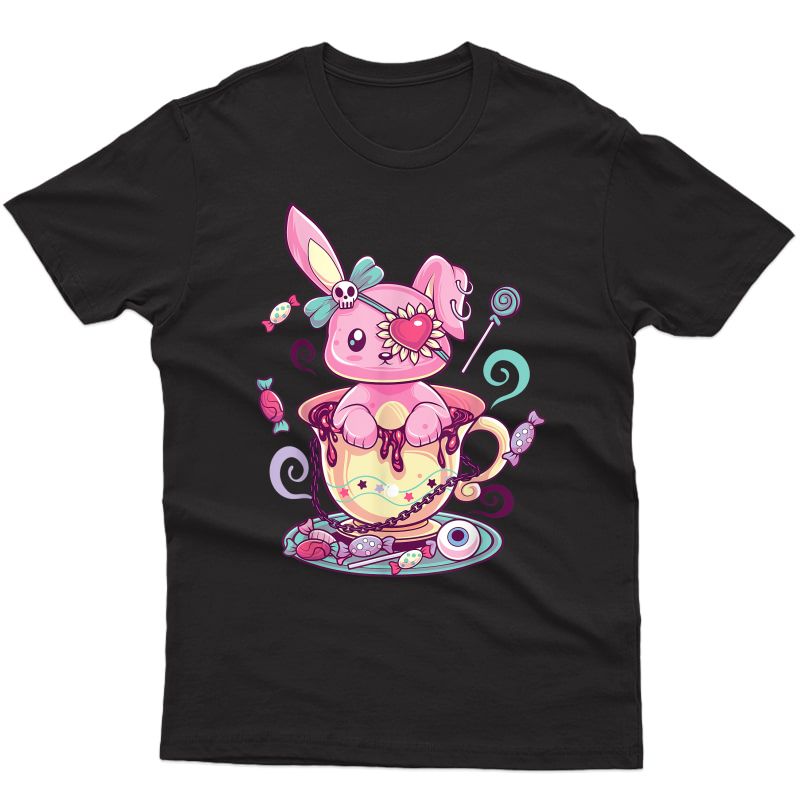 Kawaii Pastel Goth Cute Creepy Rabbit Hera Occult Bunny T-shirt