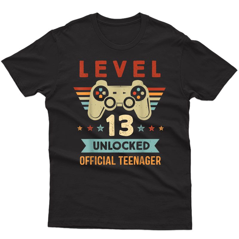 Level 13 Unlocked Teenager 13th Birthday Gamer T-shirt