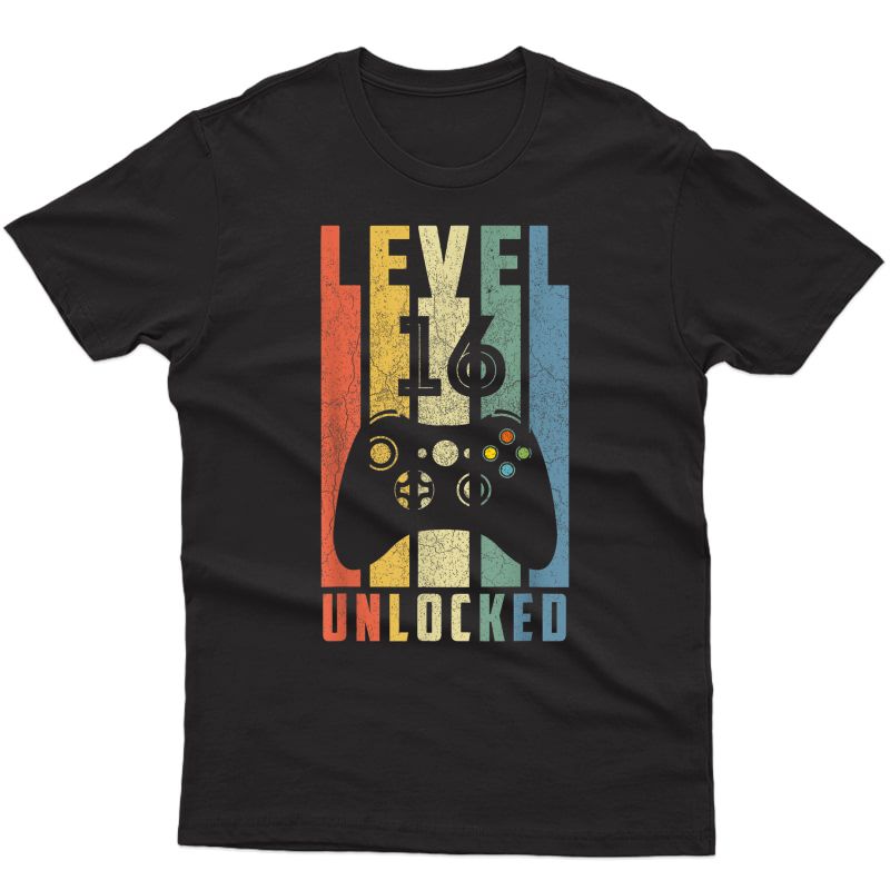 Level 16 Unlocked Tshirt 16th Video Gamer Birthday Boy Gifts