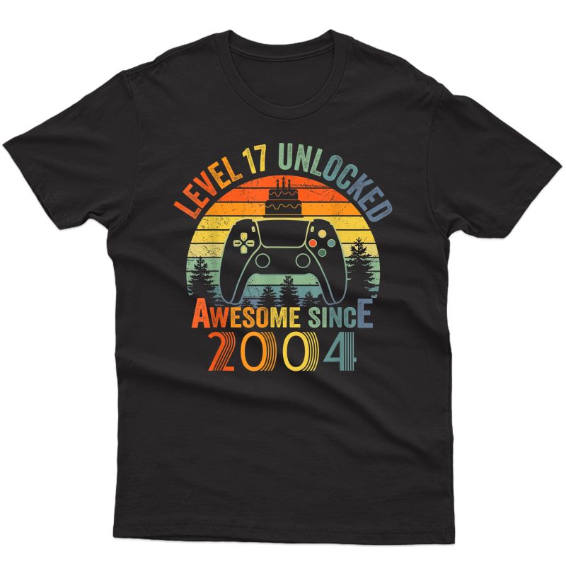 Level 17 Unlocked Video Gamer 17 Years Old 17 Birthday Gifts T-shirt