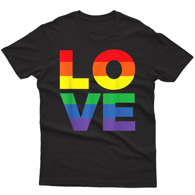 Love In Rainbow Flag Colors - Lgbtq+, Lesbian, Gay T-shirt