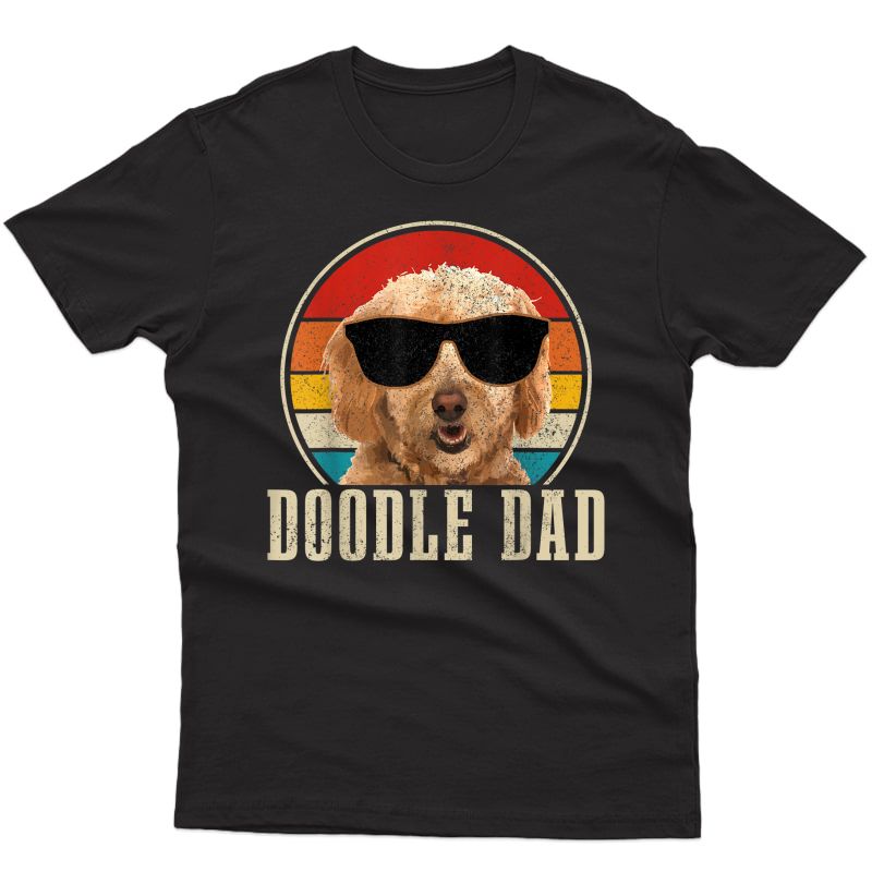 S Goldendoodle The Dood Dog Vintage Funny Golden Doodle Dad T-shirt