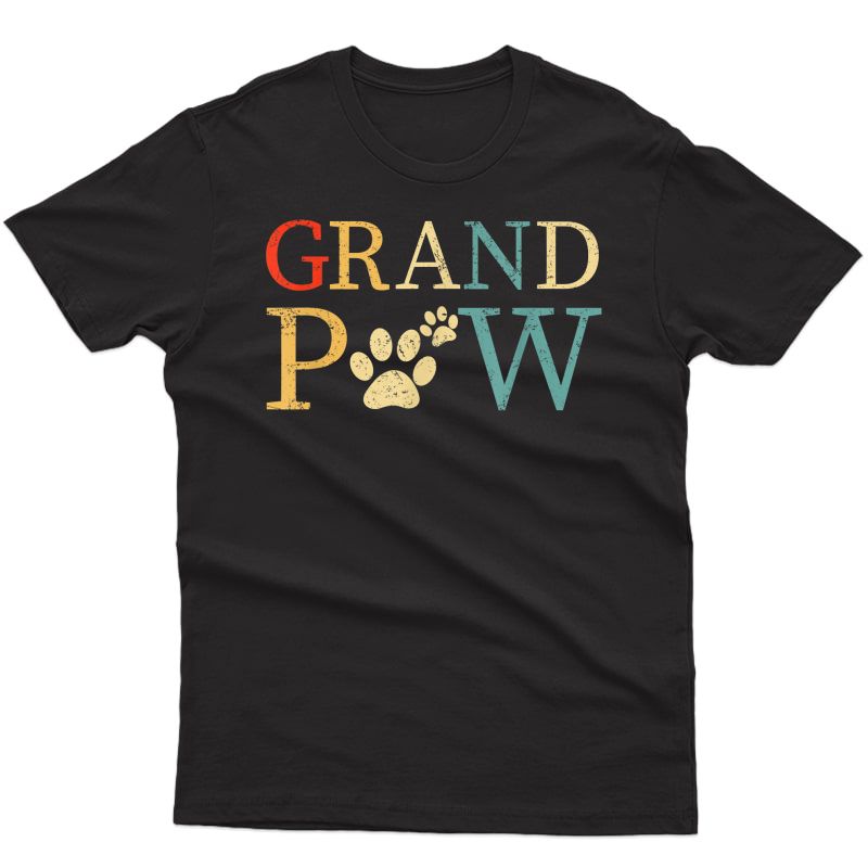 S Grandpaw Dog Funny Best Dog Lover Paw Papaw Grandparents T-shirt