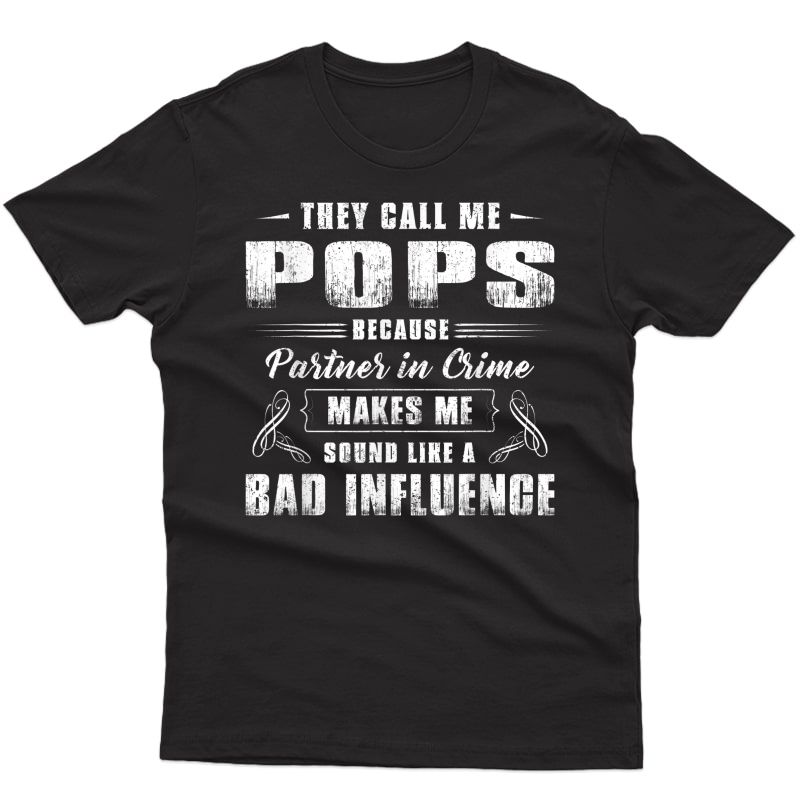 S Pops Partner In Crime Tee Funny Grandpa Father's Day Gift T-shirt