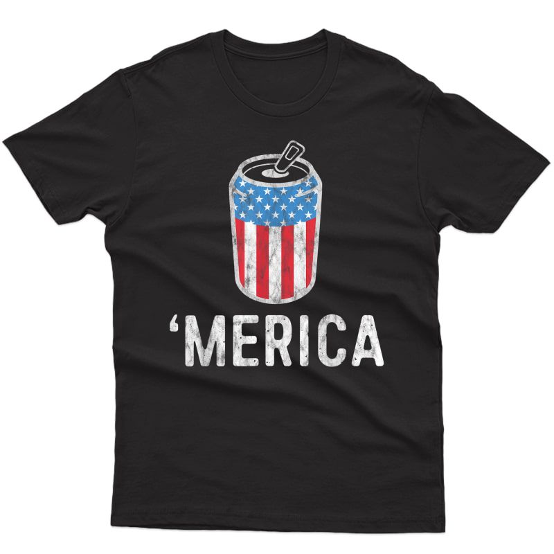Merica Tank July Of 4th Beer Drinking Shirt America T-shirt