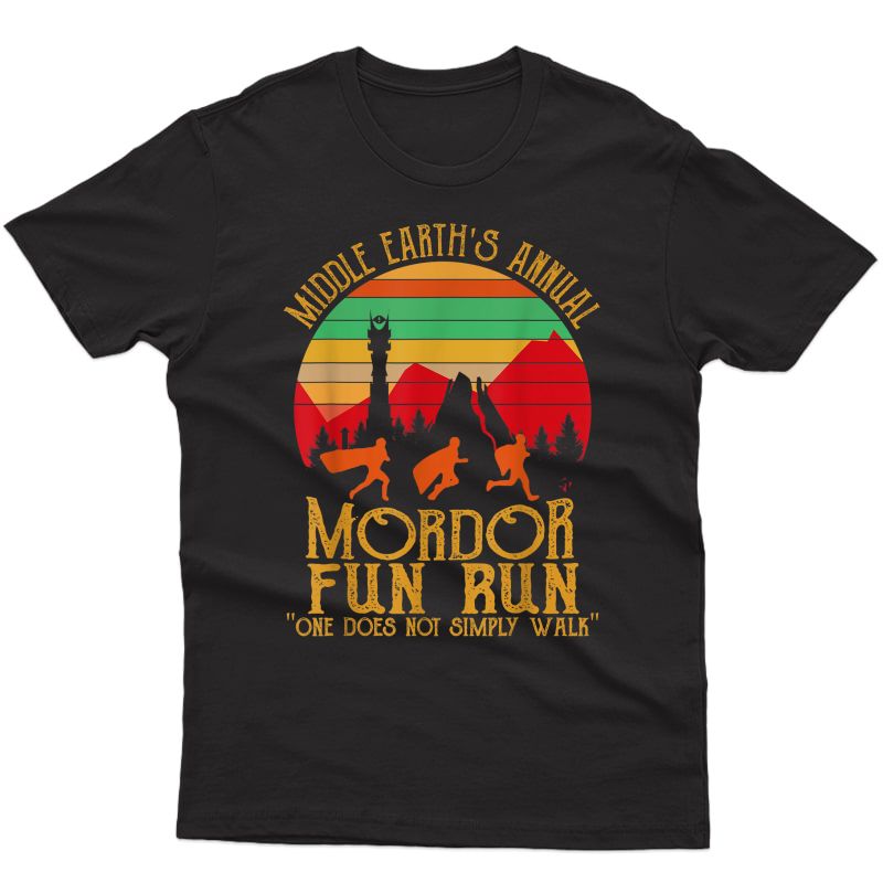 Mordor Fun Run One Does Not Simply Walk Vintage Retro T-shirt