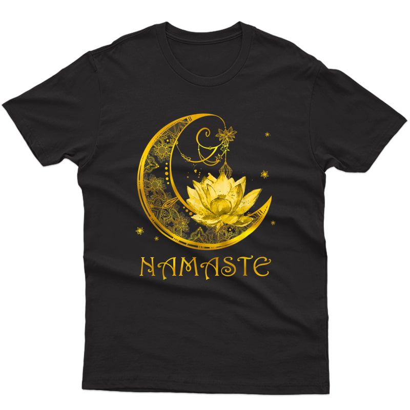 Namaste Moon And Lotus Mandala Love Yoga T-shirt