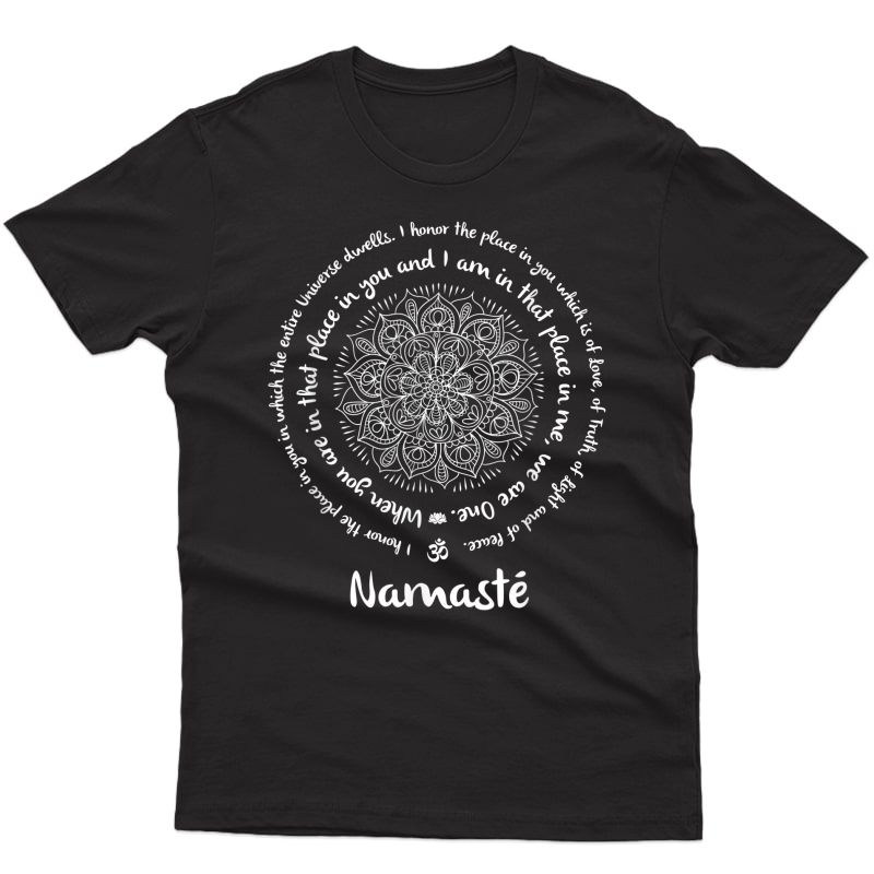 Namaste We Are One Meditation Sayings Mandala Yoga Tea T-shirt