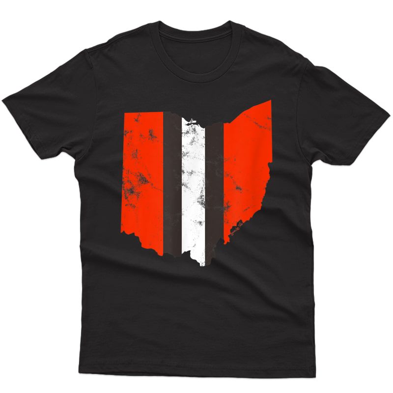 Ohio Cleveland Stripe Football Fan T-shirt