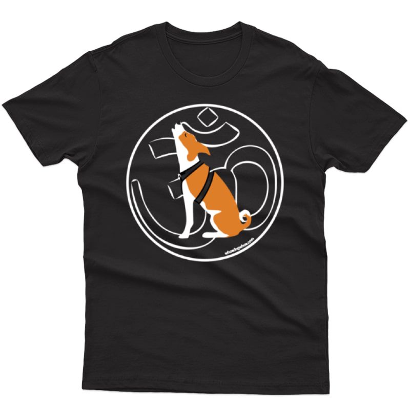 Om Yoga Dog Graphic T Shirt - Chanting Basenji -