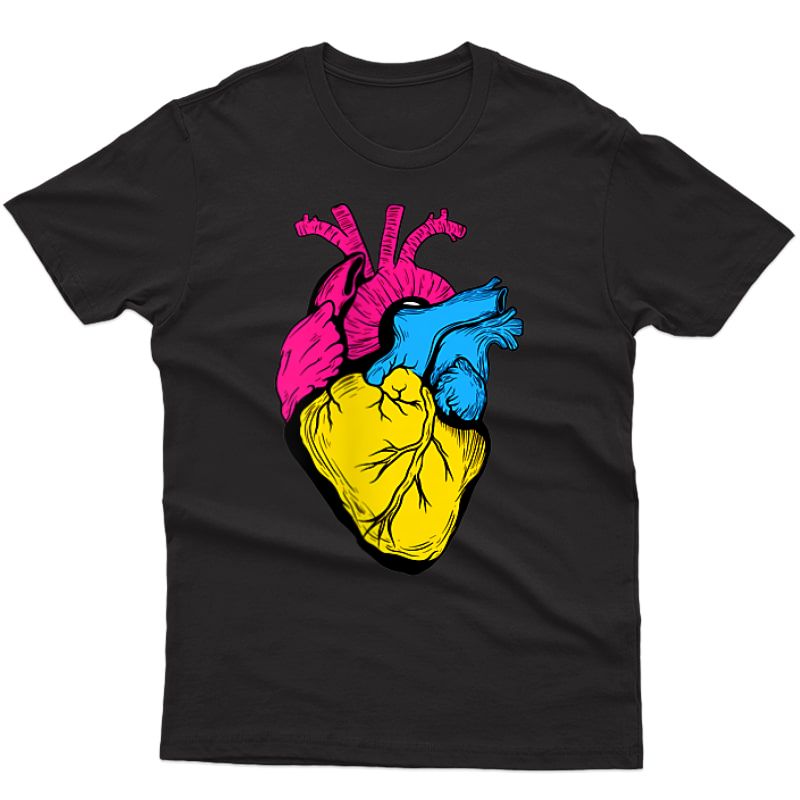 Pan Pride Lgbtq Retro Pansexual Heart T-shirt