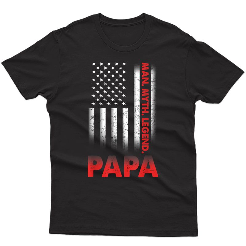Papa Man Myth Legend T-shirt Vintage For S Dad Father T-shirt