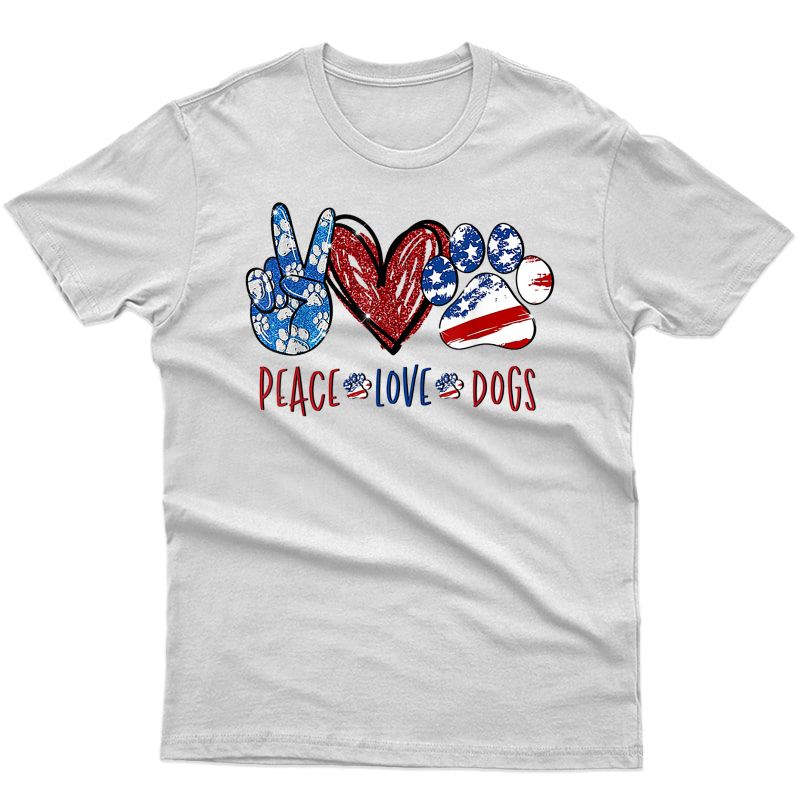 Peace Love Dog Heart Dog Paw T-shirt