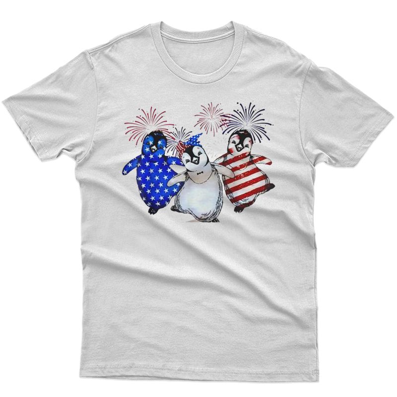 Penguin 4th Of July American Flag Shirt Penguin Lovers Gift