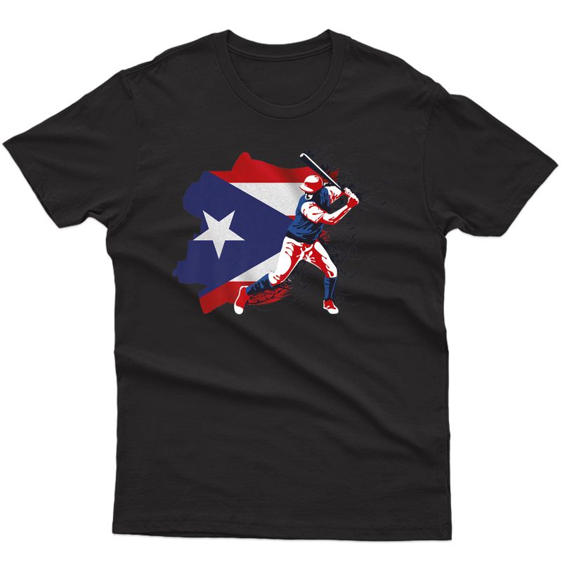 Puerto Rico Flag Shirt Baseball Player T Shirt Sport Lover Premium T-shirt