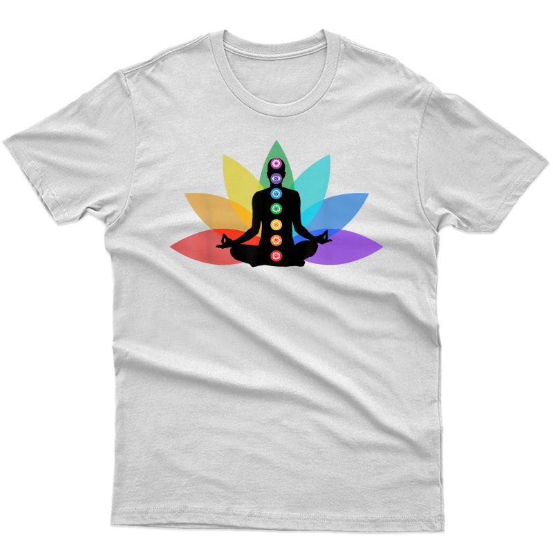 Rainbow 7 Chakras T-shirt Lotus Flower Zen Yoga Gift Shirt