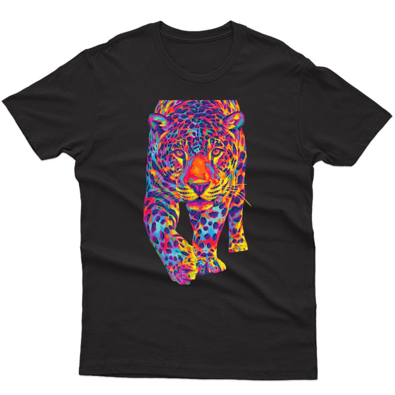 Rainbow Jaguar Abstract Colorful Cat Lover T-shirt