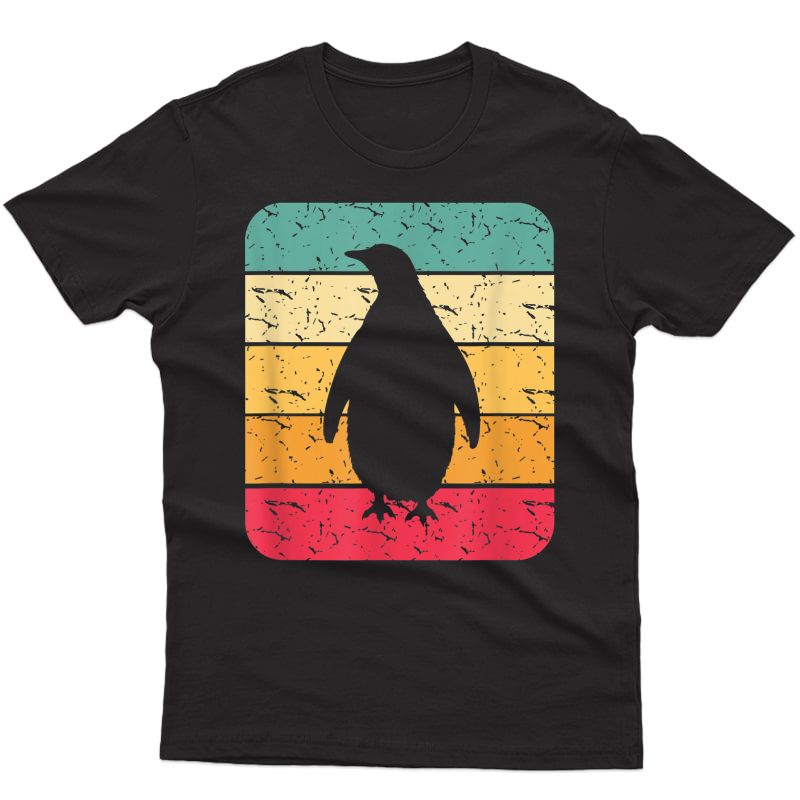 Retro Penguin Lover Gift Penguin Heart Silhouette Gifts T-shirt