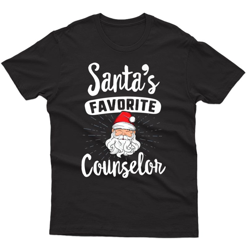 Santa's Favorite Counselor Christmas Shirt School Gift